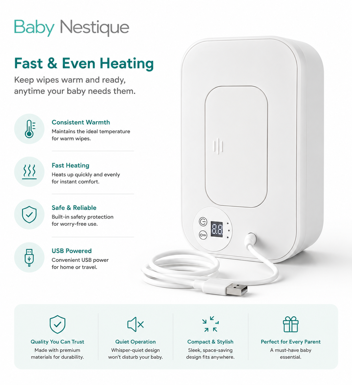 Gentle Heated Wipe Dispenser